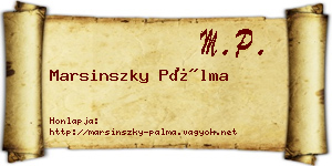 Marsinszky Pálma névjegykártya